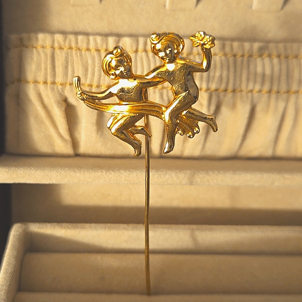 Vintage Van Dell 12KT Gold Filled Gemini Pin